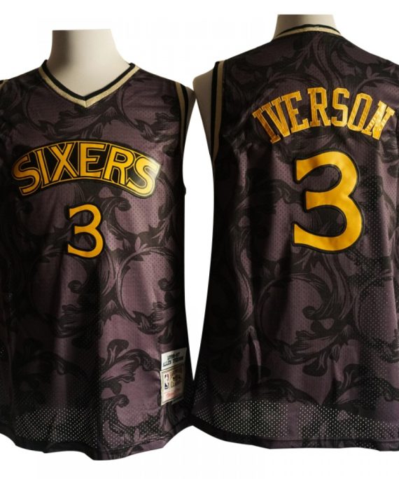 Camiseta Allen Iverson #3 Philadelphia 76ers Retro Camouflage Negro