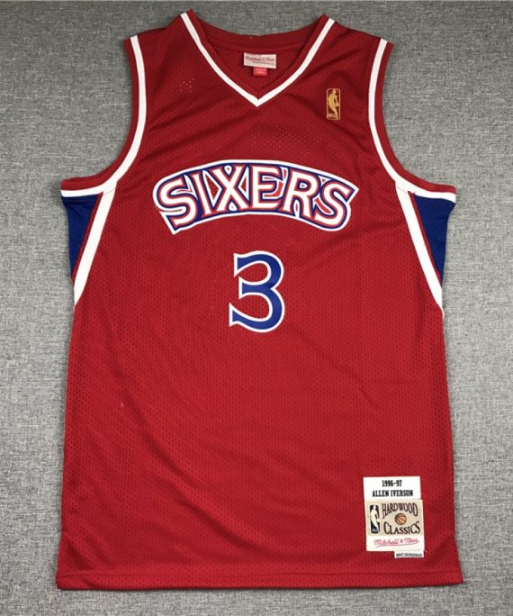 Camiseta Allen Iverson #3 Philadelphia 76ers Retro Rojo