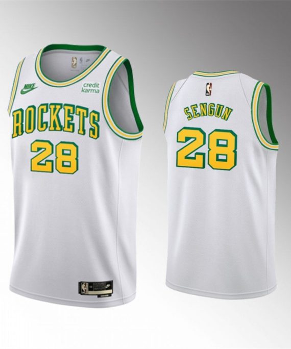 Camiseta Alperen Sengun #28 Houston Rockets 2023 Blanco Classic Edition