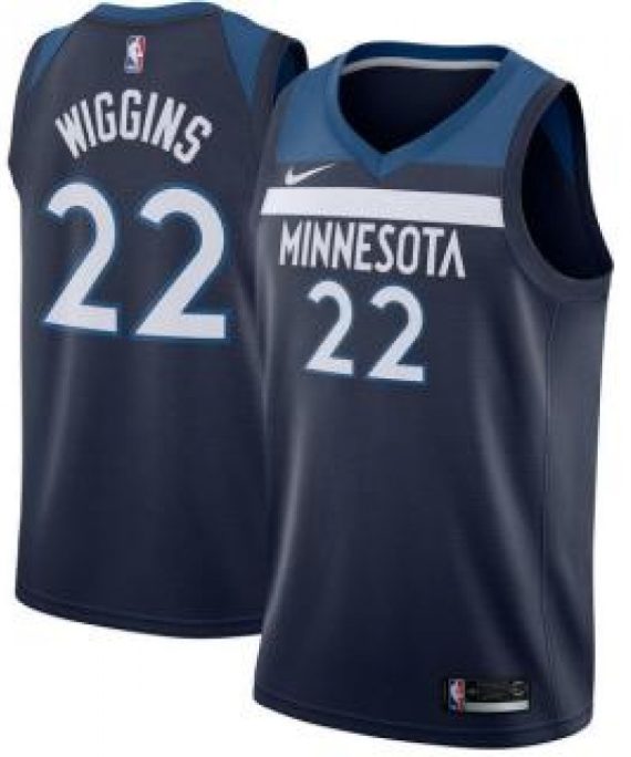 Camiseta Andrew Wiggins #22 Minnesota Timberwolves 17/18 Azul Marino Icon