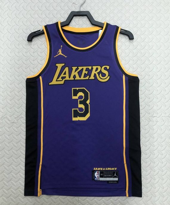 Camiseta Anthony Davis #3 Los Angeles Lakers 2023 Púrpura