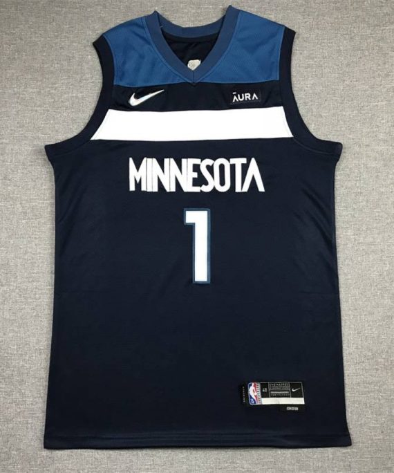 Camiseta Anthony Edwards #1 Minnesota Timberwolves Icon Nuevo Azul