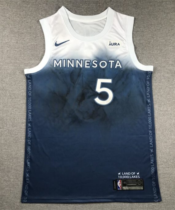 Camiseta Anthony Edwards #5 Minnesota Timberwolves 2024 City Edition Azul