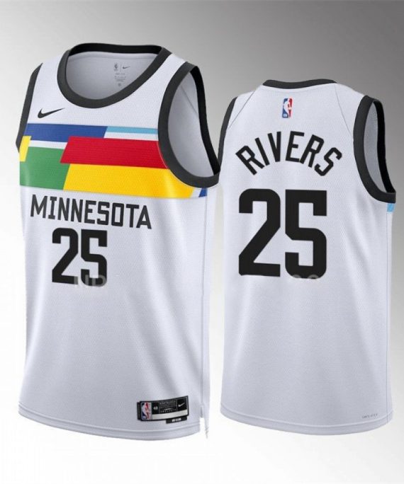 Camiseta Austin Rivers #25 Minnesota Timberwolves 2023 Blanco City Edition