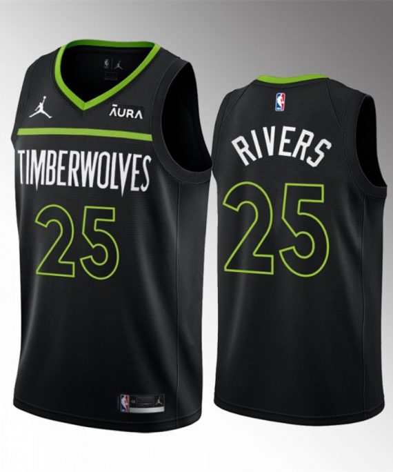 Camiseta Austin Rivers #25 Minnesota Timberwolves 2023 Negro Statement Edition