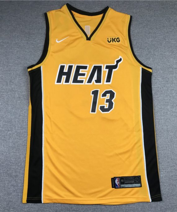Camiseta Bam Adebayo #13 Miami Heat Amarillo Earned Edition