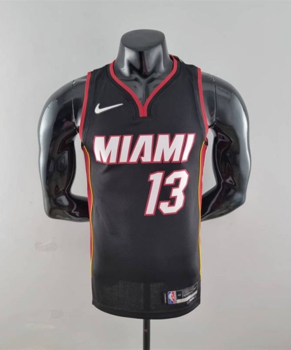 Camiseta Bam Adebayo #13 Miami Heat Edicion 75 Aniversario Negro