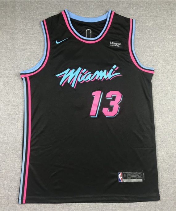 Camiseta Bam Adebayo #13 Miami Heat Negro City Edition