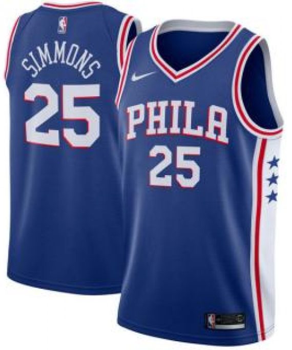 Camiseta Ben Simmons #25 Philadelphia 76ers 17/18 Azul Icon Edition