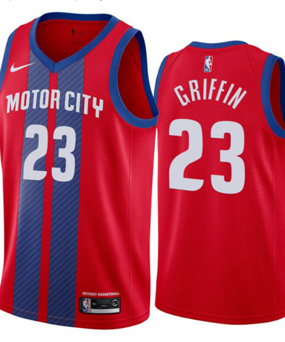 Camiseta Blake Griffin #23 Detroit Pistons Rojo City Edition