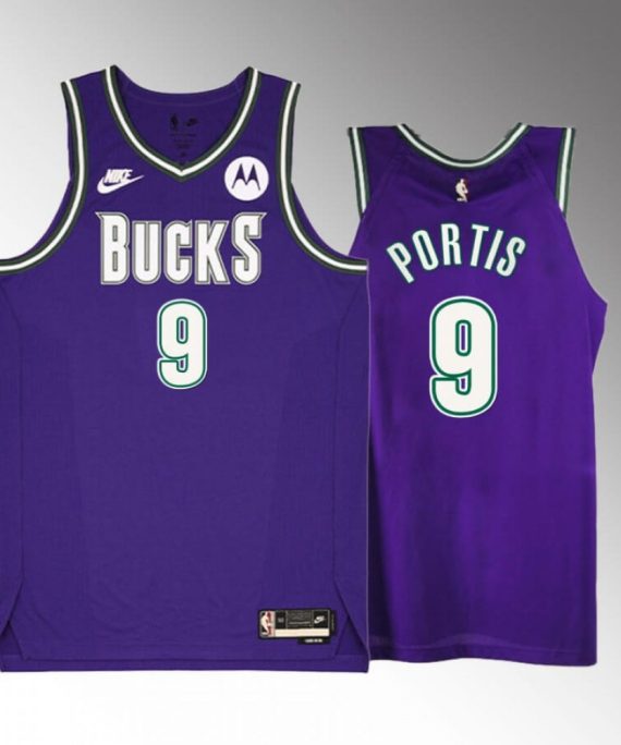 Camiseta Bobby Portis #9 Milwaukee Bucks 2023 Púrpura Classic Edition