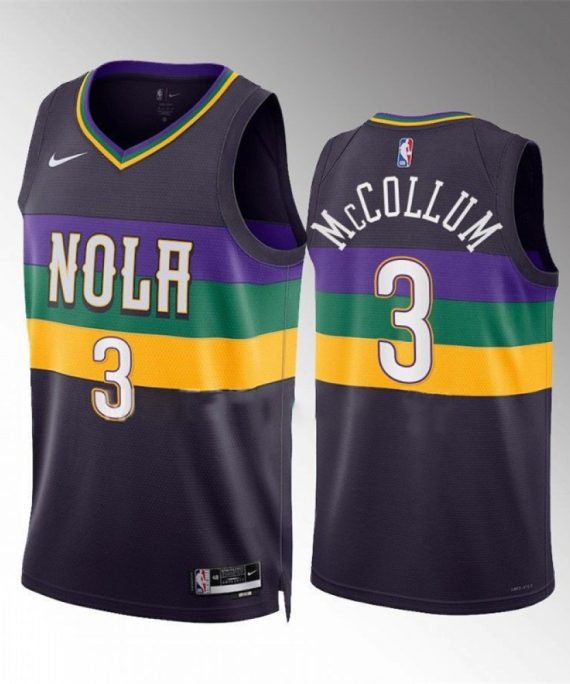 Camiseta C.J. Mccollum #3 New Orleans Pelicans 2023 Púrpura City Edition