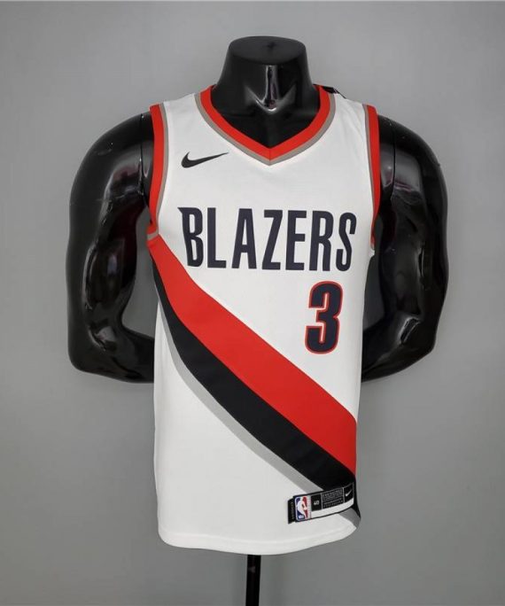 Camiseta C.J. McCollum #3 Portland Trail Blazers 2021 Blanco