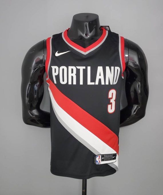 Camiseta C.J. McCollum #3 Portland Trail Blazers 2021 Negro