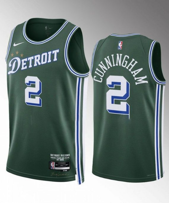 Camiseta Cade Cunningham #2 Detroit Pistons 2022-23 City Edition Verde