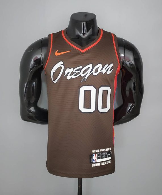 Camiseta Carmelo Anthony #00 Portland Trail Blazers 2021 City Edition Marrón