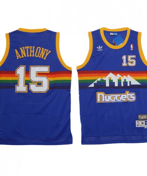 Camiseta Carmelo Anthony #15 Denver Nuggets 91/92 Azul Retro