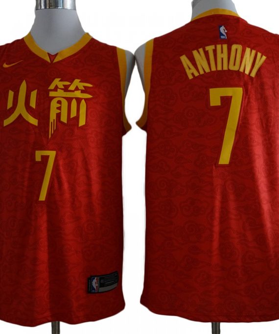 Camiseta Carmelo Anthony #7 Houston Rockets 18/19 Rojo Chinese Edition