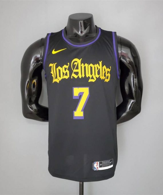 Camiseta Carmelo Anthony #7 Los Angeles Lakers 2021 Latin Negro