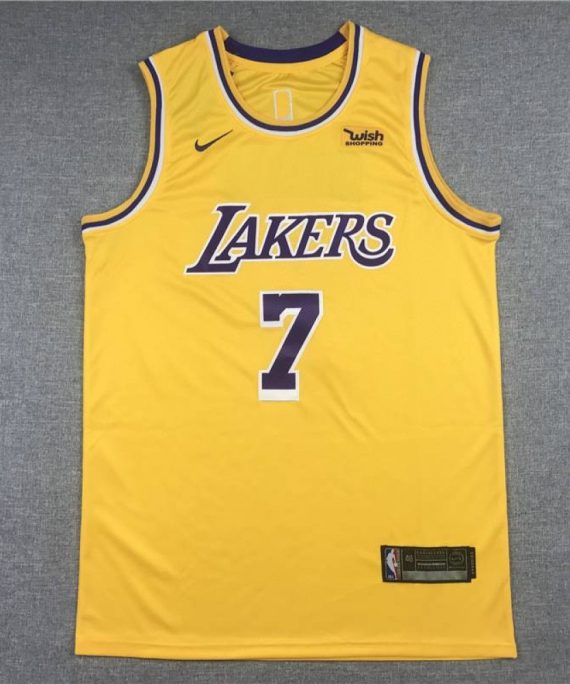 Camiseta Carmelo Anthony #7 Los Angeles Lakers Clásico Edition Cuello Redondo Amarillo