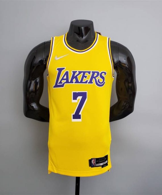 Camiseta Carmelo Anthony #7 Los Angeles Lakers Edición 75 Aniversario Amarillo