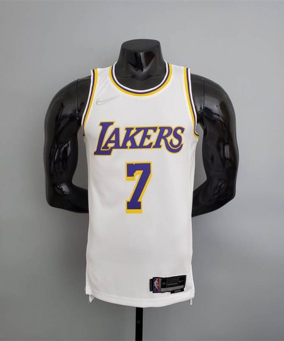 Camiseta Carmelo Anthony #7 Los Angeles Lakers Edición 75 Aniversario Blanco