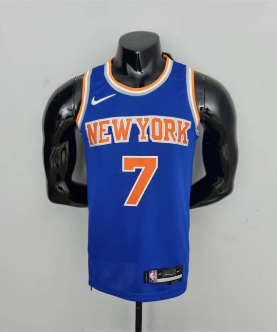 Camiseta Carmelo Anthony #7 New York Knicks Edición 75 Aniversario Azul
