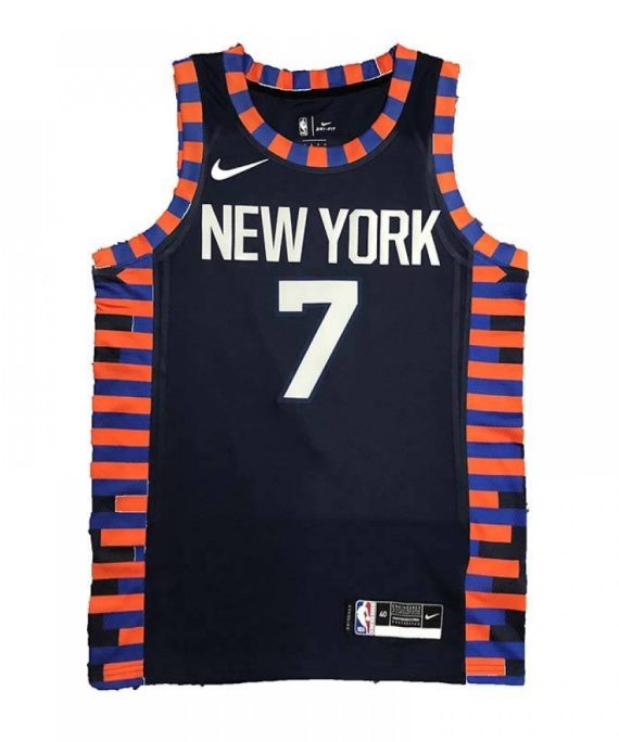 Camiseta Carmelo Anthony #7 New York Knicks Edición Rayas Azul Marino