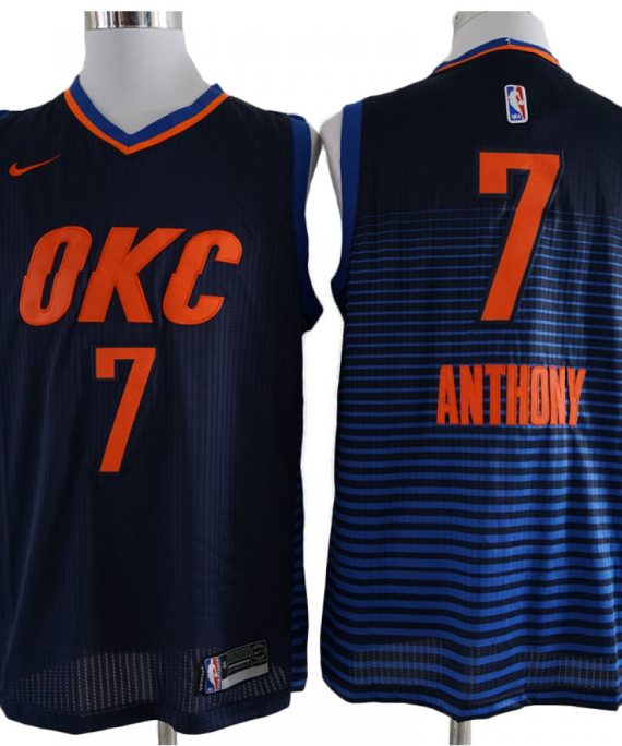 Camiseta Carmelo Anthony #7 Oklahoma City Thunder 17/18 Azul Marino Statement
