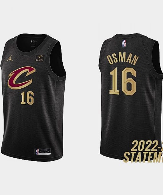 Camiseta Cedi Osman #16 Cleveland Cavaliers 2023 Negro Statement Edition