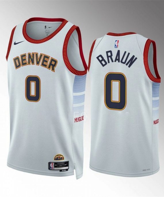Camiseta Christian Braun #0 Denver Nuggets 2023 Blanco City Edition