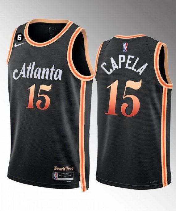 Camiseta Clint Capela #15 Atlanta Hawks 2023 City Edition Negro