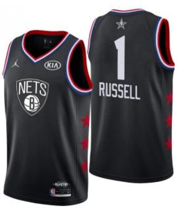Camiseta D'Angelo Russell #1 Brooklyn Nets 2019 All Star Negro