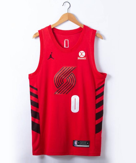 Camiseta Damian Lillard #0 Portland Trail Blazers 2023 Rojo