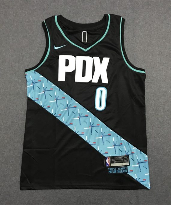 Camiseta Damian Lillard #0 Portland Trail Blazers 22/23 City Edition Negro