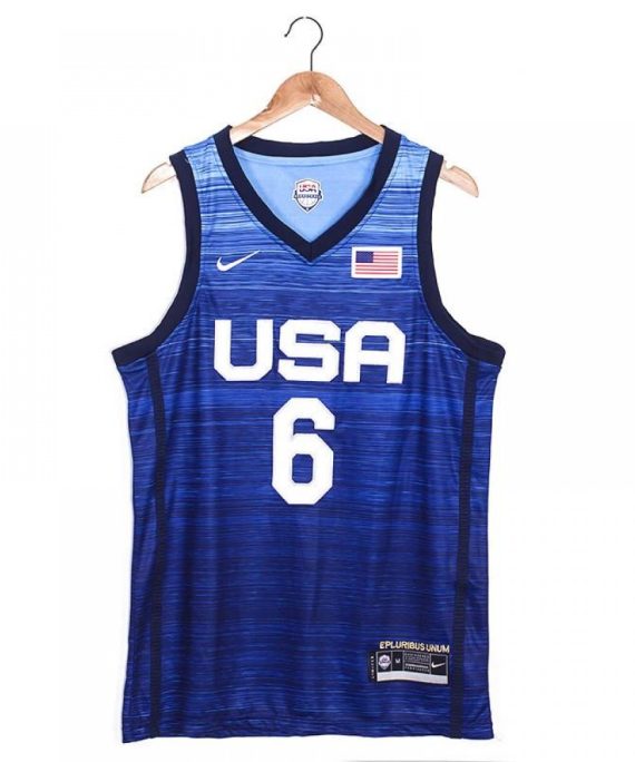 Camiseta Damian Lillard #6 USA 2021 Edición Olímpica Azul