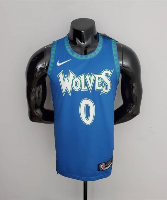 Camiseta D'Angelo Russell #0 Minnesota Timberwolves Edición 75 Aniversario 2022 City Edition Azul
