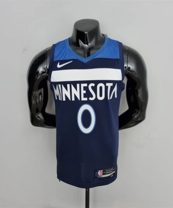 Camiseta D'Angelo Russell #0 Minnesota Timberwolves Edición 75 Aniversario Azul Real
