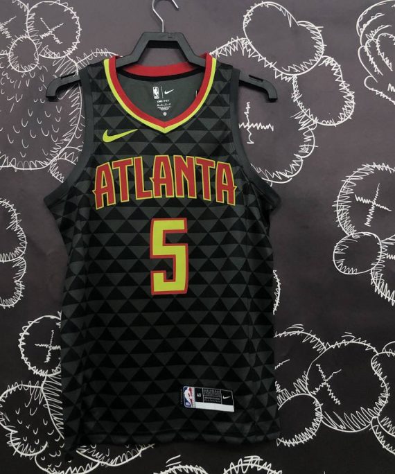 Camiseta Dejounte Murray #5 Atlanta Hawks 18/19 Negro Icon Edition