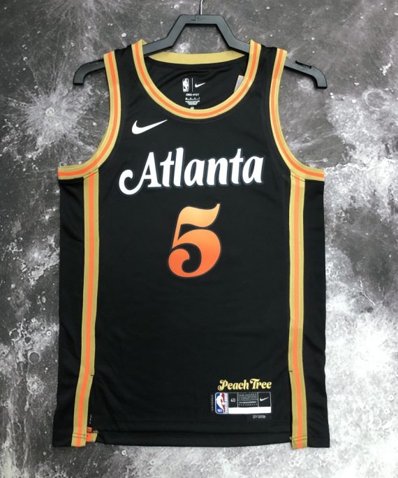 Camiseta Dejounte Murray #5 Atlanta Hawks 2023 City Edition Negro