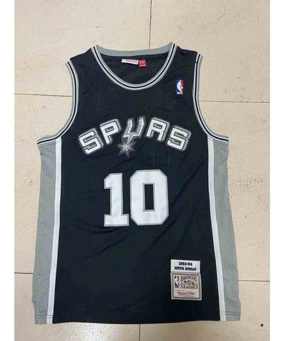 Camiseta Dennis Rodman #10 San Antonio Spurs 1993/94 Negro Classic Edition