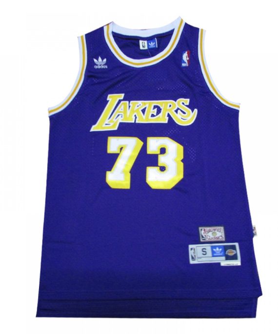 Camiseta Dennis Rodman #73 Los Angeles Lakers Púrpura Icon Edition