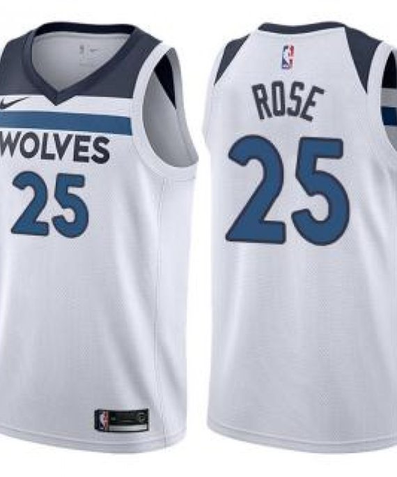 Camiseta Derrick Rose #25 Minnesota Timberwolves 17/18 Blanco Association