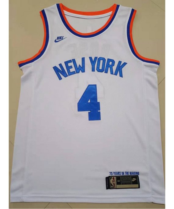 Camiseta Derrick Rose #4 New York Knicks Edición 75 Aniversario Blanco
