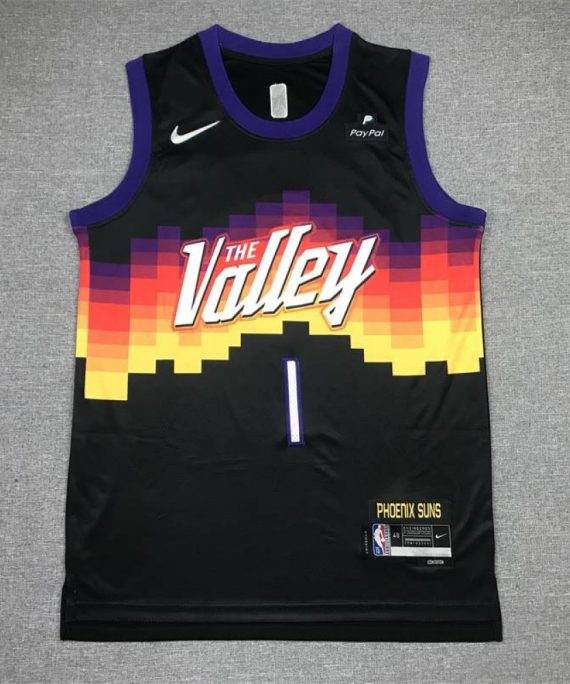 Camiseta Devin Booker #1 Phoenix Suns City Edition Icon Nuevo Negro