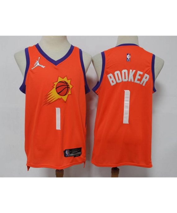 Camiseta Devin Booker #1 Phoenix Suns Edición 75 Aniversario Naranja