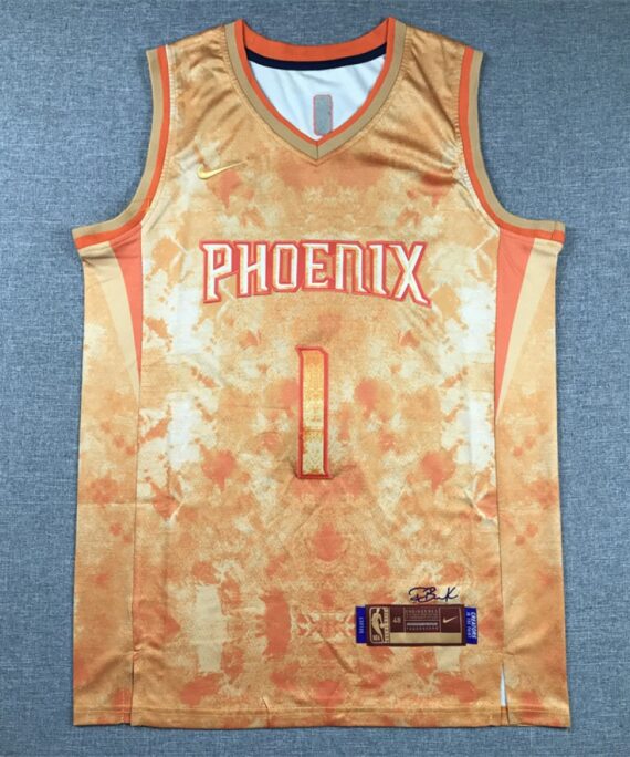 Camiseta Devin Booker #1 Phoenix Suns Edición Seleccionada Amarillo