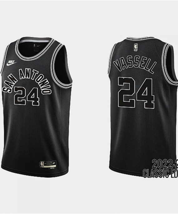 Camiseta Devin Vassell #24 San Antonio Spurs 2023 Negro Classic Edition
