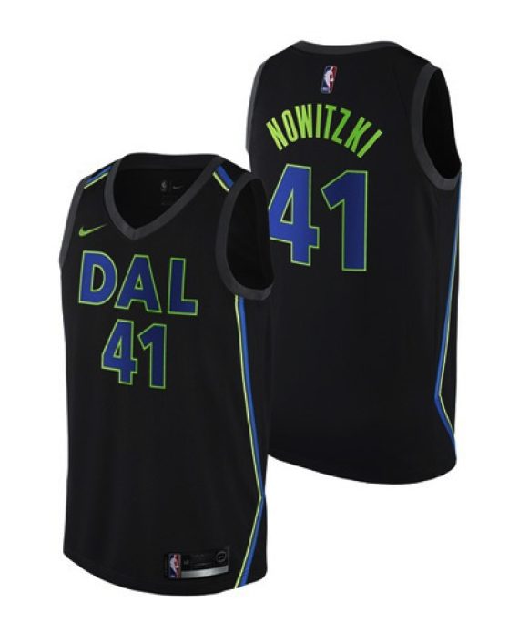 Camiseta Dirk Nowitzki #41 Dallas Mavericks Negro City Edition