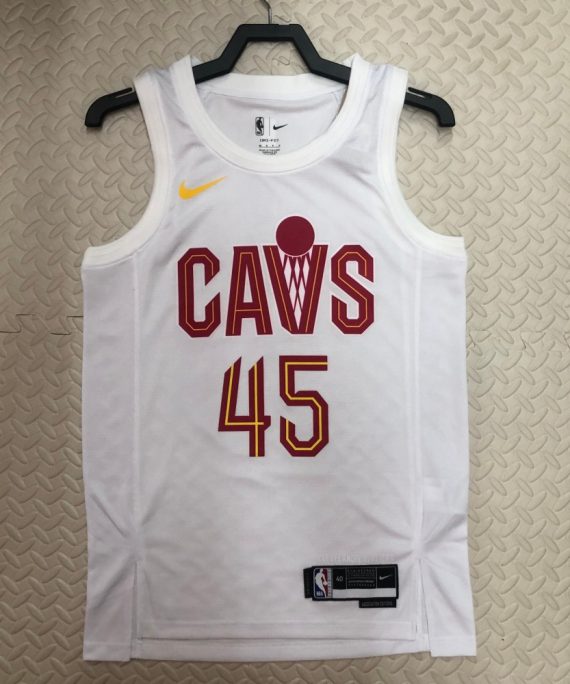 Camiseta Donovan Mitchell #45 Cleveland Cavaliers 2023 Blanco